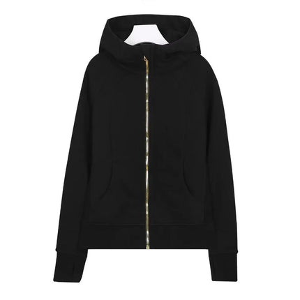 Lulu Original Label Scuba Autumn Winter Slim Fit Fleece Lined Open Cardigan Full Zip Hoodie Casual Long Sleeve Sweatshirt