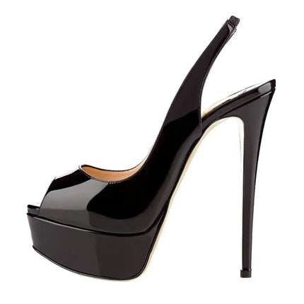Women Pumps Stilettos 14CM Platform Stripper High Heels Sexy Open Toe Sandals Gladiator Party Dress Wedding Shoes Large Size 44