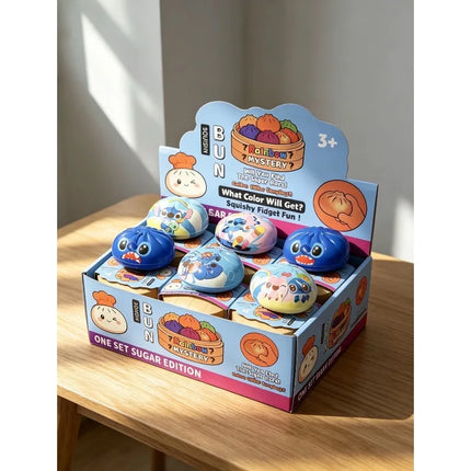 Cartoon Stitch Squishy Bun Fidget Play Toy Slow Rebound Squeeze Toy Mini Steamer Box Pack Kids Cute Collectible Party Present