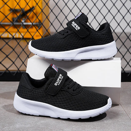 Boys' Breathable Running Shoes Lightweight Girls' Sports Shoes Seasonal Outdoor Children's Black Mesh Breathable Casual Shoes