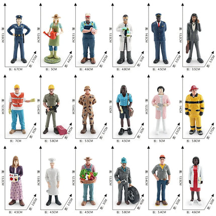 Realistic Pretend Professional Career Figures - Plastic Models of People from around the World Educational Toy Gift for Children