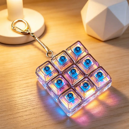 HOT Sales Fingertip Keyboard Keychain RGB Keyboard Fidget Toy with Lights for Stress Relief Decompression Calming Accessories