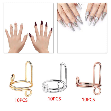 10Pcs Fingernail Rings Daily Wear Detachable Women Gift Halal Nail Ring Set