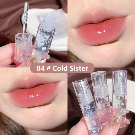 1/3Pcs Transparent Glitter Lip Gloss Set Clear Water Light Lip Glaze Moisturizer Color Changing Lip Oil Jelly Mirror Lipsticks
