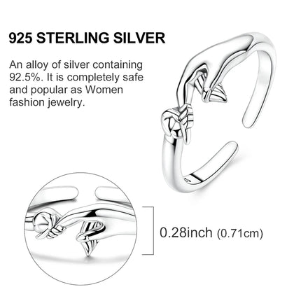 Opening Ring 925 Original Silver Adjustable Three-color Butterfly Fire Dragon Ring Fashion Jewelry Birthday Gift For Women