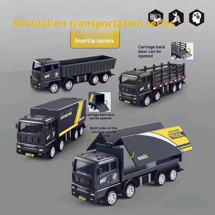 1pcs/Simulation Transporter Container Truck Freight Vehicle Children Kids Pull Back Car Model Educational Toys for Boy Game Gift