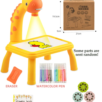 Painting Board Toys for Kids, LED Projector Drawing Art Painting Desk Educarional Learning Drawing for Boys and Girls Gifts