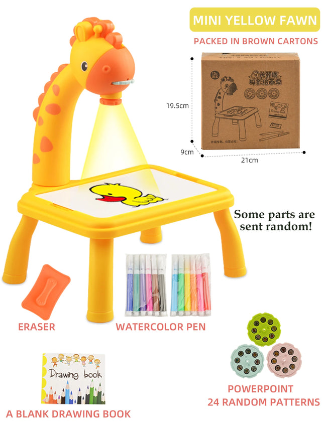 Painting Board Toys for Kids, LED Projector Drawing Art Painting Desk Educarional Learning Drawing for Boys and Girls Gifts