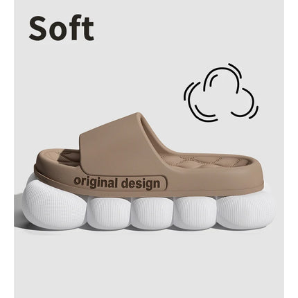 Men Trend New Summer Slippers Soft Non-slip Sole Cloud Sandals for Home Beach Indoor Outdoor