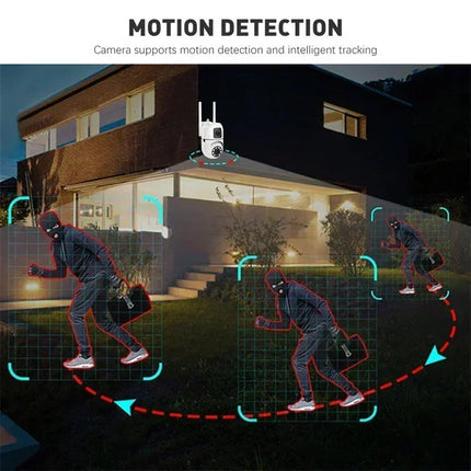 8MP WiFi Surveillance Camera Dual Lens PTZ IP Camera Wireless Security Two-Way Audio Human Detect Security 10X Zoom 5MP Camera