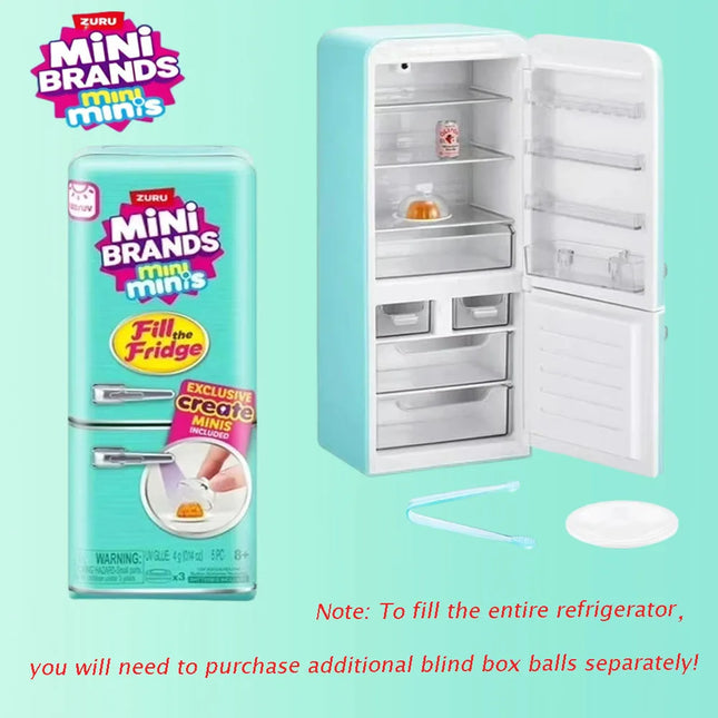 Zuru Foodie Series Mini Brands Fill The Fridge Refrigerator Masterchef Kawaii Mega Gross Blind Box Play House Toy Decor Gift