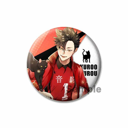 32/44/58mm Anime Haikyuu Snap-in Button Pins Figure Icon Badge  Round Handmade Brooches Breastpin for Backpack Clothes