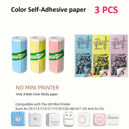 Thermal Mini Printer, Portable Inkless Sticker Maker,Bluetooth Free Cut Small Pocket Printer for Children DIY 57mm Photo Print