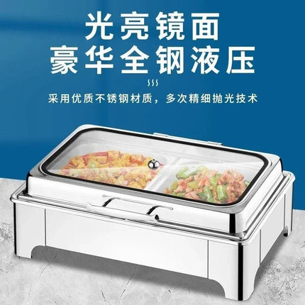 [New]Buffet Insulation Furnace Stainless Steel Electric Heating Meal Furnace Commercial Hotel Buffet Furnace Canteen Visible