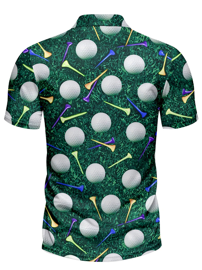 Summer Men's Short-Sleeved Polo Golf Print Casual Button Top Personalized Clothing for Men Exquisite gifts are definitely