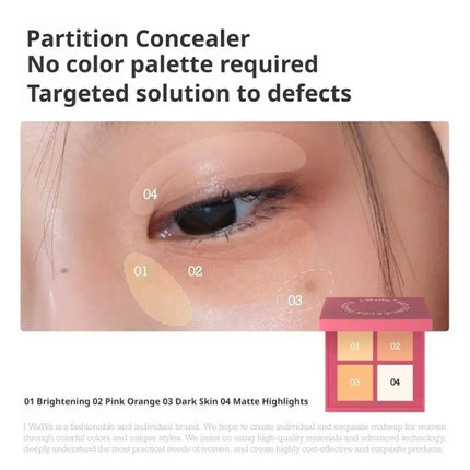 Four Color Concealer Waterproof Covers Acne Scars And Dark Circles Nasolabial Fold Lightweight Facial Brightening Foundation