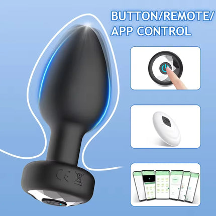 APP Control Anal Plug Vibrator Female Vaginal Masturbator Male Prostate Massager Vibrating Butt Plug Adult Sex Toys for Couples