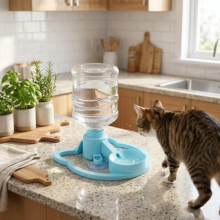 No-Electric Gravity Cat Water Fountain, No Filter Automatic Pet Water Dispenser, Leak-Proof Water Bowl for Cats & Small Dogs