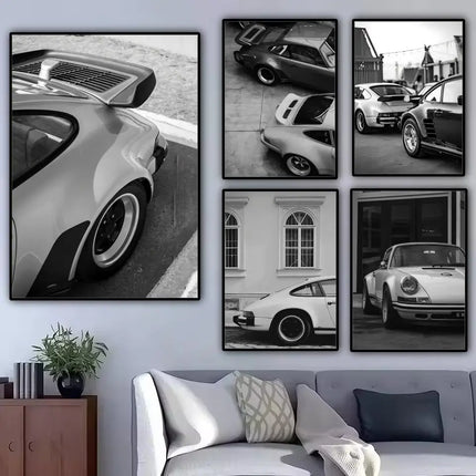 Black and White Luxury Car Vehicle Poster Modern and Elegant Wall Stickers for Home Decor Living Room Dormitory Wall Art