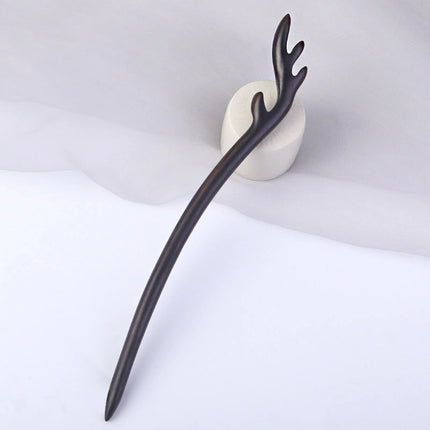 Ebony Wood Hairpins Handmade Purple Sandalwood Hair Stick for Women Fine Pattern Vintage Chinese Hair Pin Accessories
