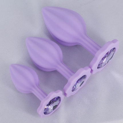 Silicone Anal Plug Plum Blossom Shaped Butt Plug Crystal Base Sex Toys For Woman Men Adult Games Anal Toys Unisex Adult Toys
