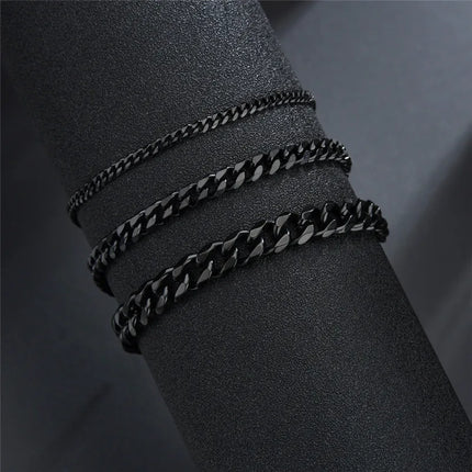 LETAPI Fashion Stainless Steel Curb Cuban Chain Bracelet for Men Women Hip Hop Couple Unisex Wrist Hand Jewelry Gift Party