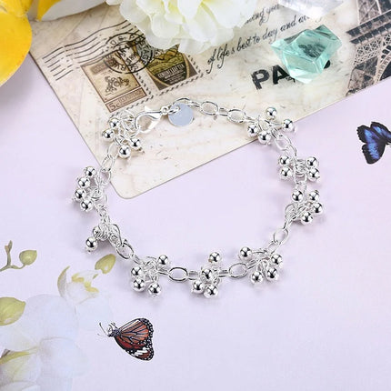 New Arrive 925 Sterling Silver Pretty Bead Bracelets Neckalce For Women Fashion Party Wedding Jewelry Sets Cute Gifts