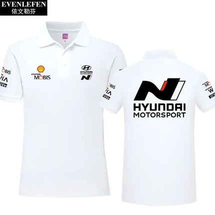 Summer Short Sleeved Polo Shirt Casual Men's Printed Fashionable Top For Hyundai I20 I30 Elantra Kona Sonata N Line Performance