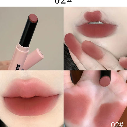 Rouge à Lèvres Violet Gris Fumé Fini Velours Mat Application Douce Mousse à Lèvres Teinte Lèvres Imperméable Brillante Effet Miroir Maquillage Non Décolorant