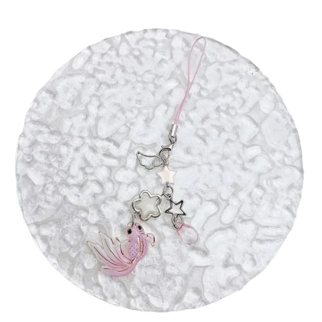 Plastic Lucky Koi Phone Pendant Crystal Beads Unique Beaded Keyring Lightweight Simulation Fish Keychain Charms Car Key Jewelry