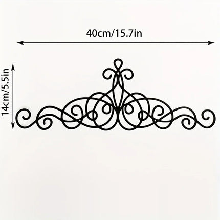 Metal Wall Decor, Traditional Metal Scroll Wall Art Decor, Rustic Iron Wall Medallion Black Metal Scroll Iron Wall Plaque