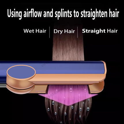 Professional 2-in-1 Styling Tool Hair Straightener & Hair Dryer Heat-Up Hair Flat Iron Negative Ion Iron Household Hair Dryer