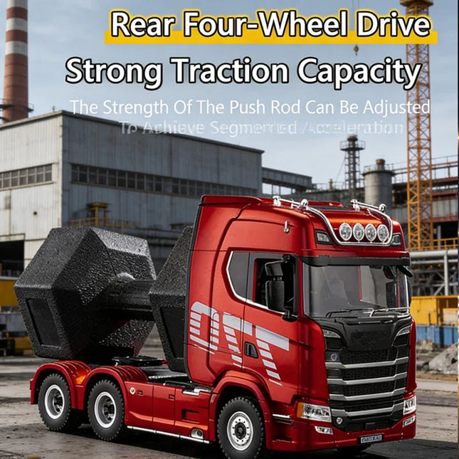 huina1501+1502 Scania 770S Alloy Tractor 19CH RC Truck 1/18 heavy-duty truck 2.4G remote control Engineering Trailer Truck Toys
