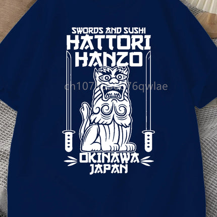 Hattori Hanzo RED Swords and Sushi Kill Bill Okinawa Japan tarantino T-Shirt Crew Neck Short Sleeves Loose Fashion Streetwear