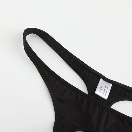 Mens G-string Briefs Lingerie Underwear Low Waist Open Front Pouch Butt Flaunting Fun Thong Ring Supporter Jockstraps Underpants