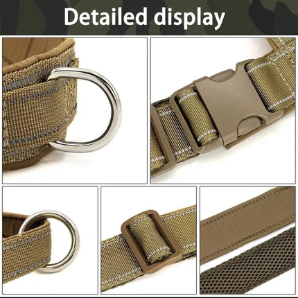 New Tactical Anti-Pull Dog Harness - 1000D Nylon Adjustable for Large Dogs, Outdoor Training Vest with Handle & Reflective