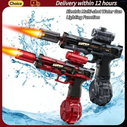 Electric Water Gun LED Lights Automatic Sensing Water Gun Children's Toys Summer Swimming Pool Outdoor Beach Toys Festival Gifts