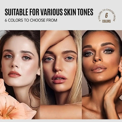 LOOKAVE Liquid Foundation Long Lasting Full Coverage Matte Cream CC Foundation Makeup Concealer Natural Liquid Base Moisturizing
