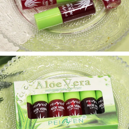 6 Color Aloe Vera Liquid Lipstick Set Color Changing Lip Gloss Lasting Moisturizing Lip Tint Beauty Korean Cosmetics Makeup Tool
