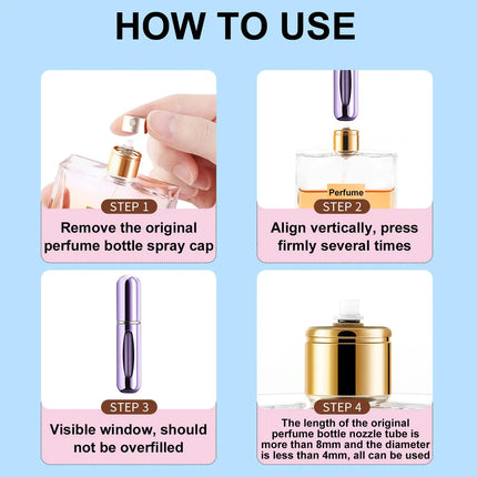 5ml Mini Portable Bottom-Filling Pump Perfume Bottle Sample Perfume Refillable Spray Bottle Empty Cosmetic Containers Set