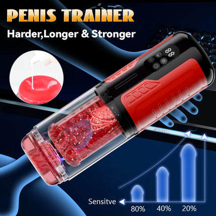 Automatic Male Masturbator Telescopic Rotation Men Masturbation Cup LCD Digital Simulation Blowjob Masturbator Sex Toys for Men