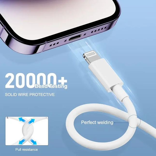 3PCS 5PCS MFi Certified USB to Lightning TPE Fast Charging Cable for iPhone 14 13 12 11Pro X 8 for iPad White 1M 2M 3M