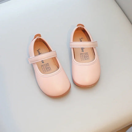 Girls Simple Leather Flat Shoes Fashion Princess Sweet Kids Flats Children Mary Janes for Wedding Party Classic Style Elegant