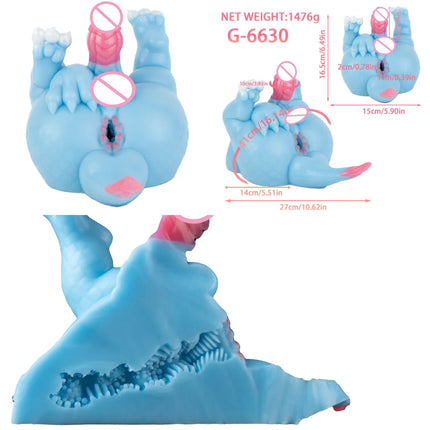 Big Animal Silicone Dog Mouth Male Masturbator Pocket Pussies Stroker Soft Deep Throat with 3D Textured Realistic Sex Toy ForMan