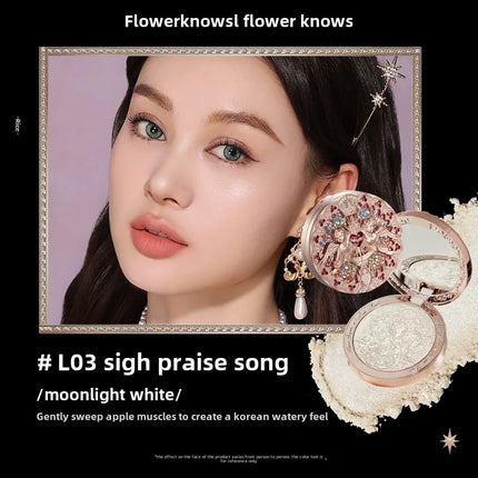Flower Knows Little Angel Embossed Highlighter Natural brightening water light three-dimensional contour powder