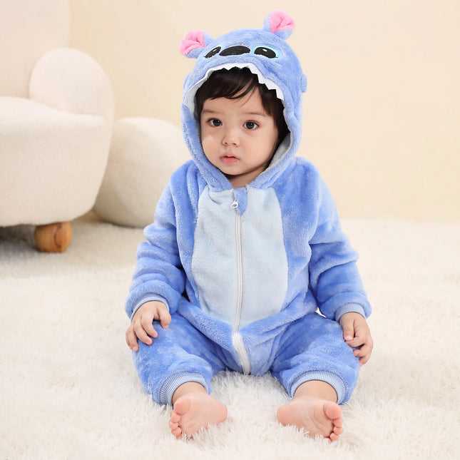 Baby Kigurumi Stitch Cartoon Romper Infant Kids Animal Jumpsuit Toddler Clothes Bodysuits Girls Boys Cosplay Pajamas Costumes