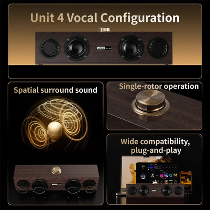 Lenovo C02 Multimedia Speaker Retro Design Bluetooth Wired Dual Mode Speakers Enhanced Bass Sound with Universal Compatibility
