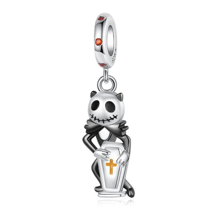 Hot Sale 925 Sterling Silver Cute Panda Beads & Penguin Dangle Charm Fit Snake Bracelet Boutique Necklace Black Pendant Gift