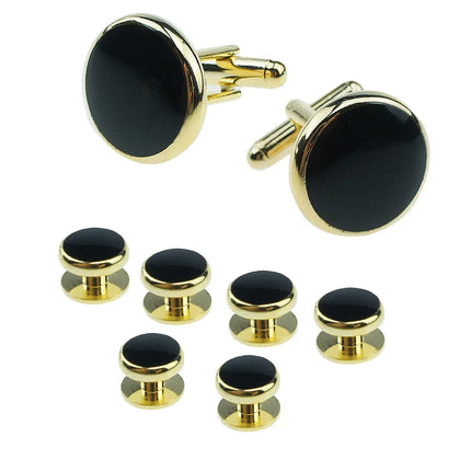 8PCS Classic Sea Shell Copper Mens Cuff Link Sleeve Studs Set Luxury French Style Cufflinks Party Wedding Suit Shirt Accessories