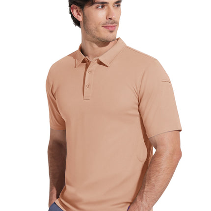 MAGCOMSEN Men's Tactical Polo Shirt Quick Dry Performance Pique Work Golf Shirt Sunglasses Loop Sleeve Pen Pocket